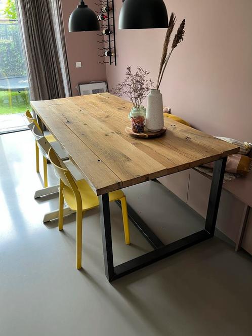 Eettafel 100x220, Huis en Inrichting, Tafels | Eettafels, Gebruikt, 50 tot 100 cm, Vijf personen of meer, Rechthoekig, Eikenhout
