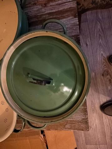 Vintage Emaille Kookpannen Set beschikbaar voor biedingen