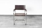 Lederen vintage stoel S34 design Mart Stam (italiaanse produ, Huis en Inrichting, Stoelen, Gebruikt, Metaal, Ophalen of Verzenden