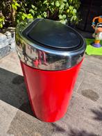 Rode Brabantia prullenbak, Ophalen, Gebruikt, 40 liter of meer, Metaal