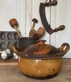 Brocante oude Franse aardewerk pan, Ophalen of Verzenden