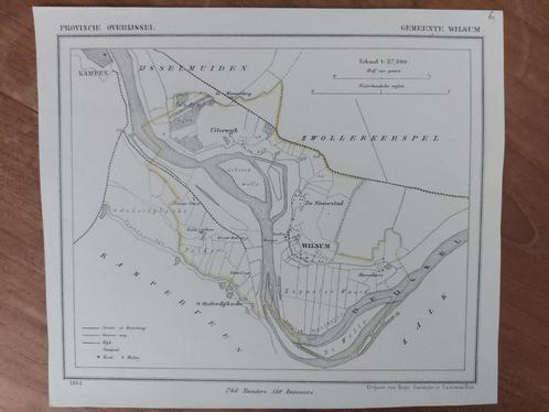 61 / Wilsum Uiterwijk De Nieuwstad Litho uit 1865 J. Kuyper, Antiek en Kunst, Kunst | Litho's en Zeefdrukken, Ophalen of Verzenden
