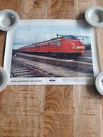 Oude poster NS met rode trein. Jaren '60., Ophalen of Verzenden, Gebruikt, Trein, Kaart of Prent
