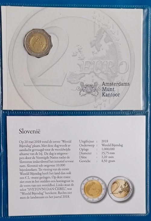 Slovenië 2 Euro "Wereldbijendag" - 2018 (AMK), Postzegels en Munten, Munten | Europa | Euromunten, Setje, 2 euro, Slovenië, Verzenden