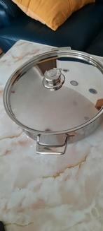 Simtronic Braadpan met Deksel, Ophalen of Verzenden, Zo goed als nieuw, Rvs, Keramische plaat