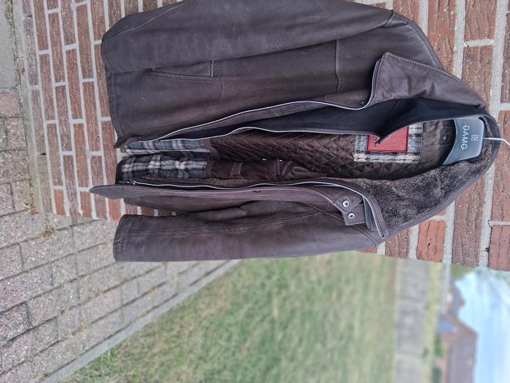 Heren leer jas Mt 52, Kleding | Heren, Jassen | Winter, Zo goed als nieuw, Maat 52/54 (L), Bruin, Ophalen of Verzenden