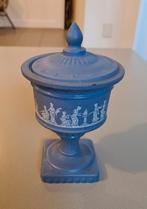 Vintage Avon Blauw Grieks Pedestal Pot met Deksel, Antiek en Kunst, Ophalen of Verzenden