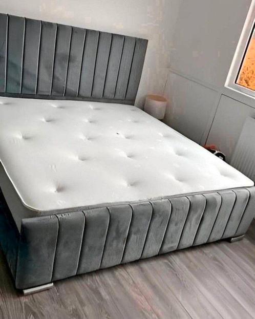 Stijlvol Bed met Panelen, Huis en Inrichting, Slaapkamer | Beddengoed, Nieuw, Dekbedovertrek, Tweepersoons, Wit, Verzenden