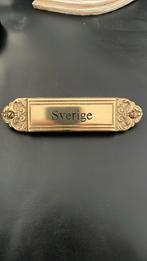 Messing naamplaatje Sverige, Ophalen of Verzenden, Zo goed als nieuw