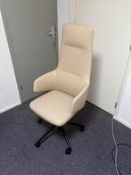 Mooie bureaustoel van wit leer, Ophalen, Zo goed als nieuw, Wit