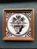 Ingelijste oude tegel 16x 16 cm, Antiek en Kunst, Antiek | Wandborden en Tegels, Ophalen of Verzenden