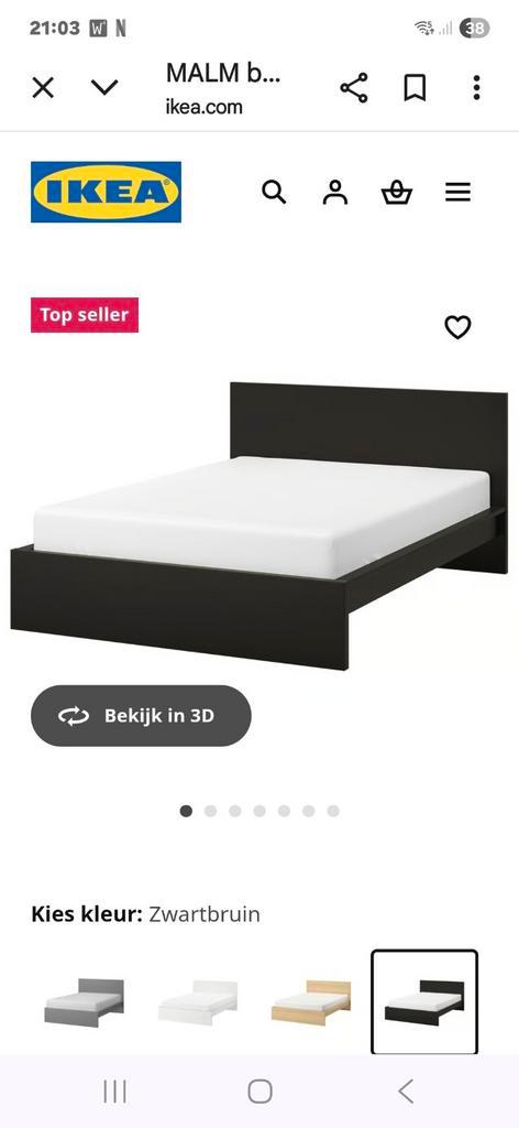 Ikea bed 140x200 Malm + ladenkastjes +matras+ lades +bodem, Huis en Inrichting, Slaapkamer | Bedden, Zo goed als nieuw, Tweepersoons
