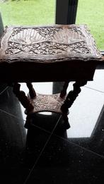 oud teakhouten naaitafeltje met knopen pot, Ophalen, Gebruikt, Overige typen