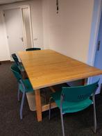 Houten stoel met frame, groen, stapelbaar, 5 stuks, Ophalen, Gebruikt, Overige kleuren, Vijf, Zes of meer stoelen