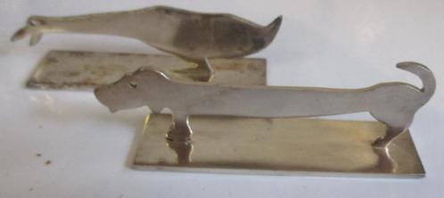 art deco messenleggers dieren hond haan, eend 5A, Antiek en Kunst, Antiek | Bestek, Verzenden