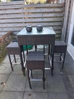 Bartafel met 4 barkrukken rvs opknapper, Ophalen of Verzenden, Rvs