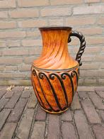 Grote Vintage Vaas orange/zwart, Ophalen, 50 tot 75 cm, Aardewerk of Porselein, Oranje
