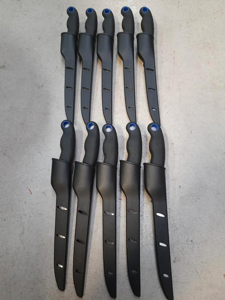 Partij van 10 fileermessen met beschermhoes, Huis en Inrichting, Keuken | Bestek, Nieuw, Los bestek, Rvs of Chroom, Ophalen of Verzenden