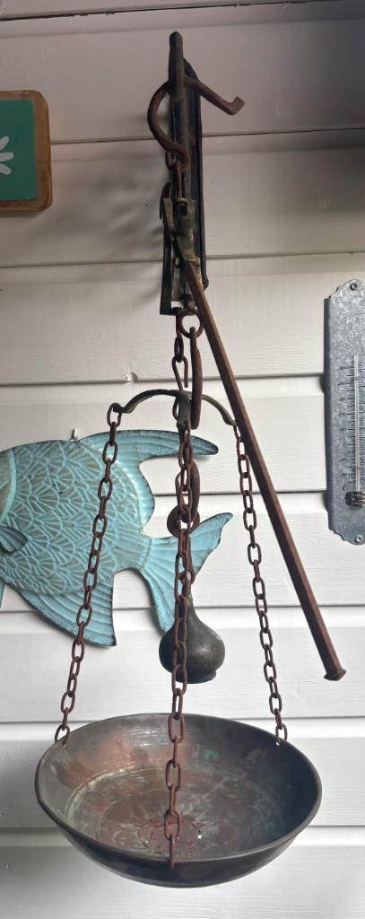 Oude metalen weegschaal, Antiek en Kunst, Antiek | Gereedschap en Instrumenten, Verzenden