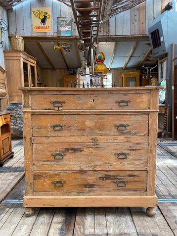 Oude Brocante Franse ladekast kast  beschikbaar voor biedingen