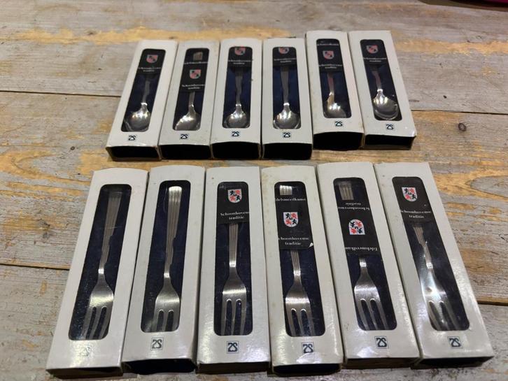 Vijf vorkjes en vijf lepeltjes Zilverstad Schoonhoven, Antiek en Kunst, Antiek | Bestek, Ophalen of Verzenden