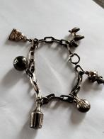 Prachtige antieke zilveren bedel armband met 6 bedels., Sieraden, Tassen en Uiterlijk, Piercings, Verzenden, Zo goed als nieuw