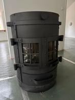 Ijzeren houtkachel incl vloerplaat, Huis en Inrichting, Kachels, Ophalen, Gebruikt, Houtkachel, Vrijstaand