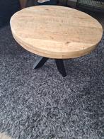 Mangohout salontafel met stalen poot, Huis en Inrichting, Tafels | Salontafels, Ophalen, 50 tot 100 cm, Rond, 50 tot 100 cm