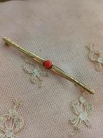 Speldje/ broche double met bloedkoraal, Sieraden, Tassen en Uiterlijk, Broches, Verzenden, Zo goed als nieuw, Rood, Overige materialen