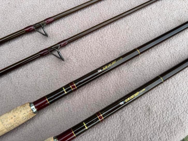 2 x Slimline carp handbuild 2.5/2.75lb hengels/karperhengels, Watersport en Boten, Hengelsport | Karpervissen, Gebruikt, Werphengel