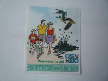 Oude sticker Avondvierdaagse 1994 Wandelen is zo! beschikbaar voor biedingen