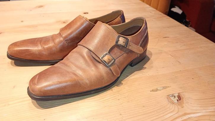 Borelli leren herenschoenen, Kleding | Heren, Schoenen, Zo goed als nieuw, Gespschoenen, Bruin, Ophalen of Verzenden