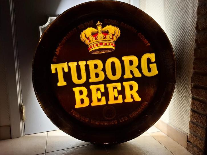 Grote zeldzame lichtreclame Tuborg Beer, Verzamelen, Merken en Reclamevoorwerpen, Zo goed als nieuw, Lichtbak of (neon) lamp, Ophalen of Verzenden