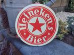 Emaille Reklamebord Bord Heinekens Bier , 32cm, Ophalen of Verzenden, Zo goed als nieuw, Reclamebord