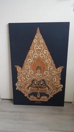 Vintage batik doek schilderij afm 56x86 cm, Antiek en Kunst, Kunst | Niet-Westerse kunst, Ophalen