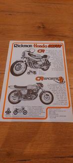 Folder Honda CB750 Rickman Bros Kruisinga Gouda, Ophalen of Verzenden, Zo goed als nieuw, Folder
