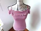 Zomers open gestreept en off shoulder tshirt van Crush dnm,, Meisje, Ophalen of Verzenden, Zo goed als nieuw, Shirt of Longsleeve