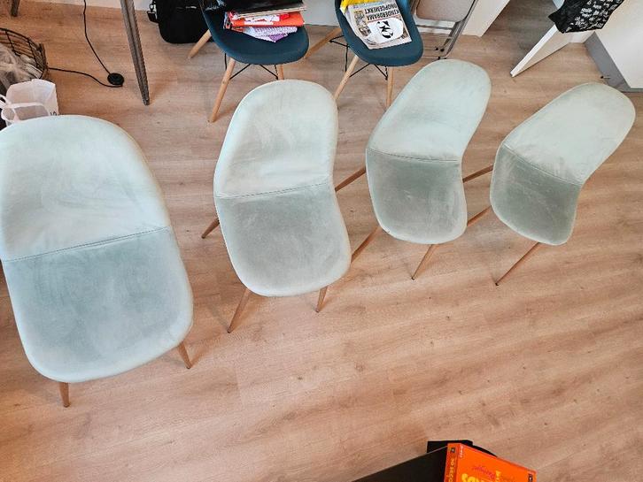 Eetkamerstoelen, Huis en Inrichting, Stoelen, Gebruikt, Vier, Hout, Overige materialen, Overige kleuren, Ophalen