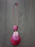 Roze statement ketting ~ TH0607, Ophalen of Verzenden, Zo goed als nieuw, Roze, Overige materialen