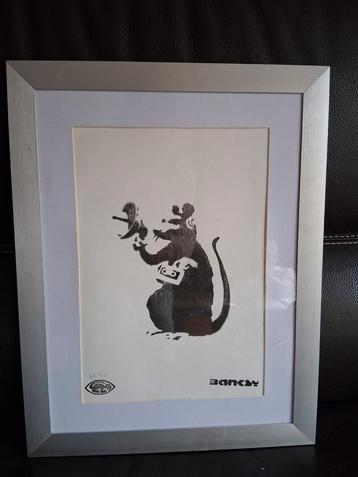 Banksy Spy Rat Zeefdruk - Ingelijst beschikbaar voor biedingen