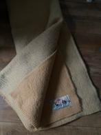 Vintage beige zalm kleurig deken Aabe wol 180x230, Gebruikt, Eenpersoons, Verzenden, Geel