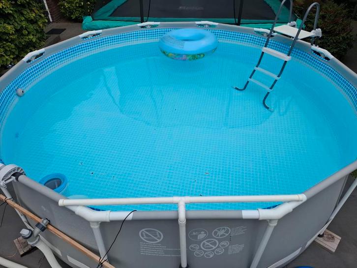 complete set Intex zwembad rond 3,66 x 99, Tuin en Terras, Zwembaden, Gebruikt, Opzetzwembad, 80 tot 120 cm, 200 tot 400 cm, 300 cm of meer