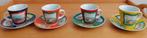 Vintage Espresso kop en schotel porselein 4 sets € 10,00, Ophalen of Verzenden, Zo goed als nieuw, Overige stijlen, Kop(pen) en/of Schotel(s)