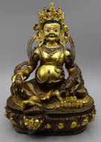Uniek Zeldzaam Bronzen Goldface Jambhala Beeld uit Nepal, Gebruikt, Ophalen of Verzenden, Boeddhisme, Beeld(je)
