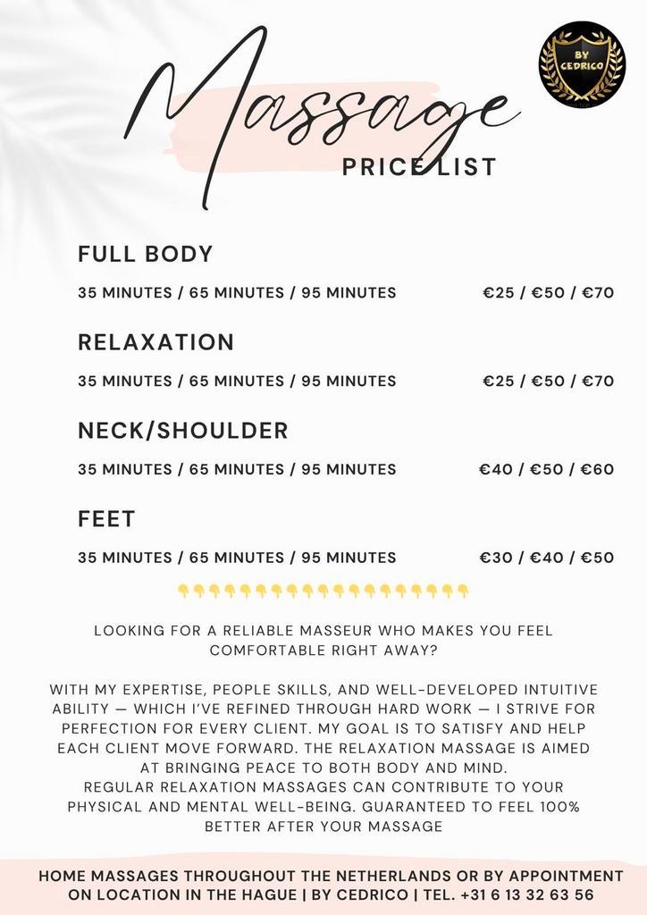Top Masseur !! ( Den Haag ) Geeft Ontspanning/Sport massages, Sport en Fitness, Gezondheidsproducten en Wellness, Ophalen of Verzenden