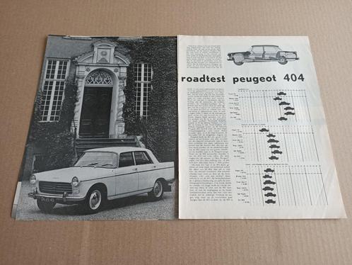 Test (uit oud tijdschrift) Peugeot 404 (1965), Verzamelen, Automerken, Motoren en Formule 1, Gebruikt, Auto's, Verzenden