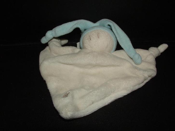 KEPTIN JR POPJE KNUFFELDOEK VELOURS WIT MET VELOURS BOL HOOF, Kinderen en Baby's, Speelgoed | Knuffels en Pluche, Nieuw, Overige typen