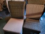 2 × STOELEN. DONKER. BRUIN. VAN. ROTAN., Ophalen of Verzenden, Zo goed als nieuw, Bruin