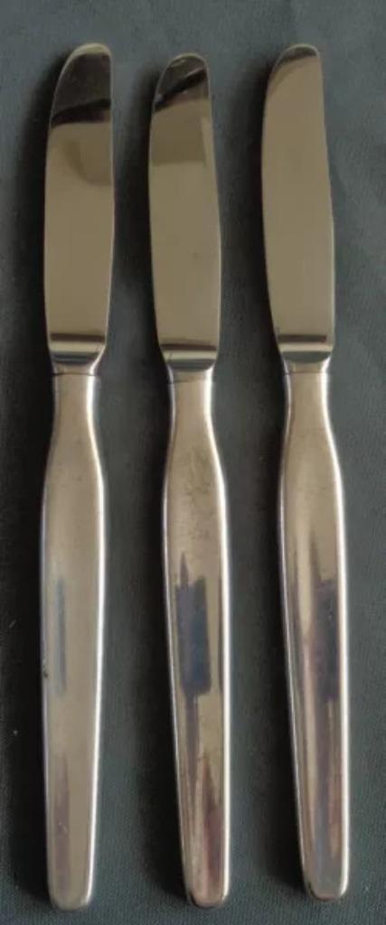 KELTUM INGRID 3x verzilverde tafelmes 22,5cm mes set PLEET k, Huis en Inrichting, Keuken | Bestek, Zo goed als nieuw, Zilver, Ophalen of Verzenden