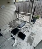 Squat rack powerrack bench press krachtstation Halter rek, Sport en Fitness, Fitnessmaterialen, Ophalen, Zo goed als nieuw, Benen